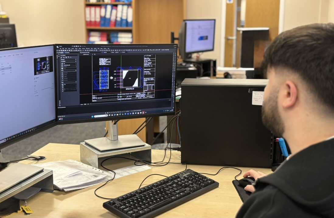HC Coils CAD technician working on bespoke heat exchanger drawings