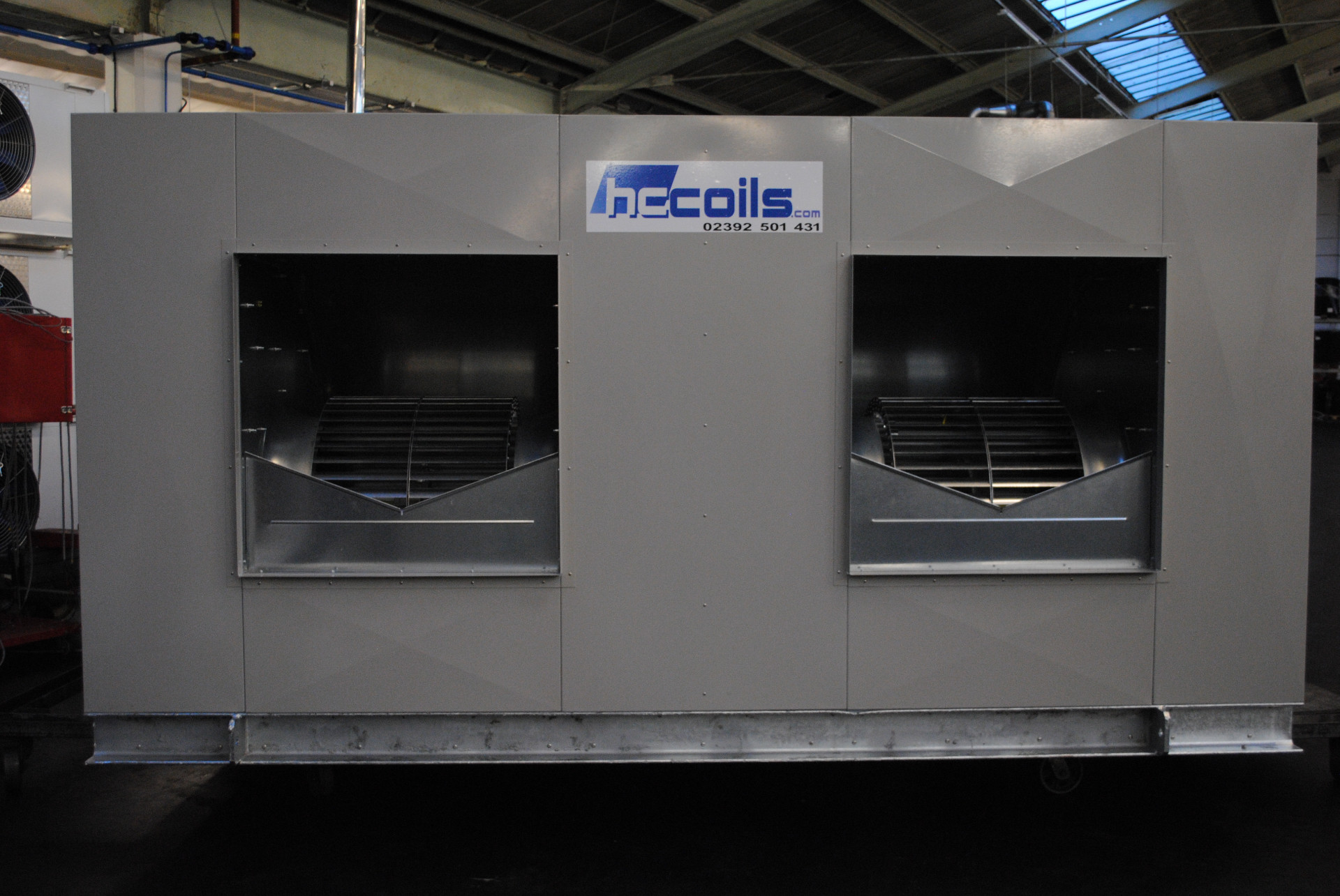 Bespoke HC Coils centrifugal fan dry air cooler with twin centrifugal fans