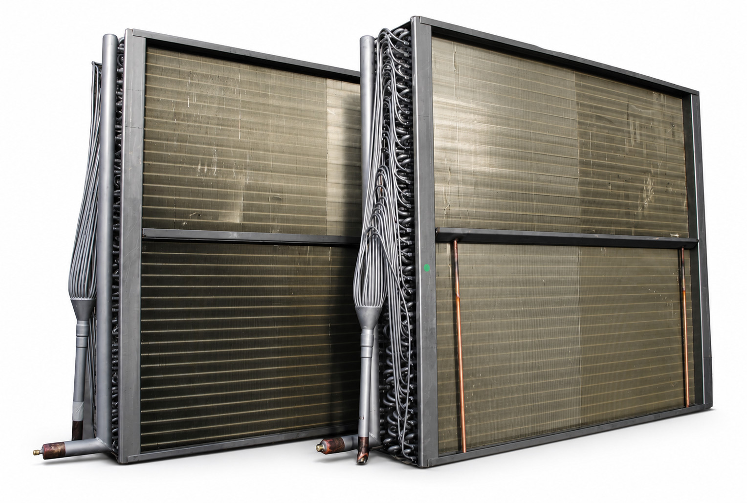Bespoke DX coil with aluminium fins, galvanised casing and copper distributor