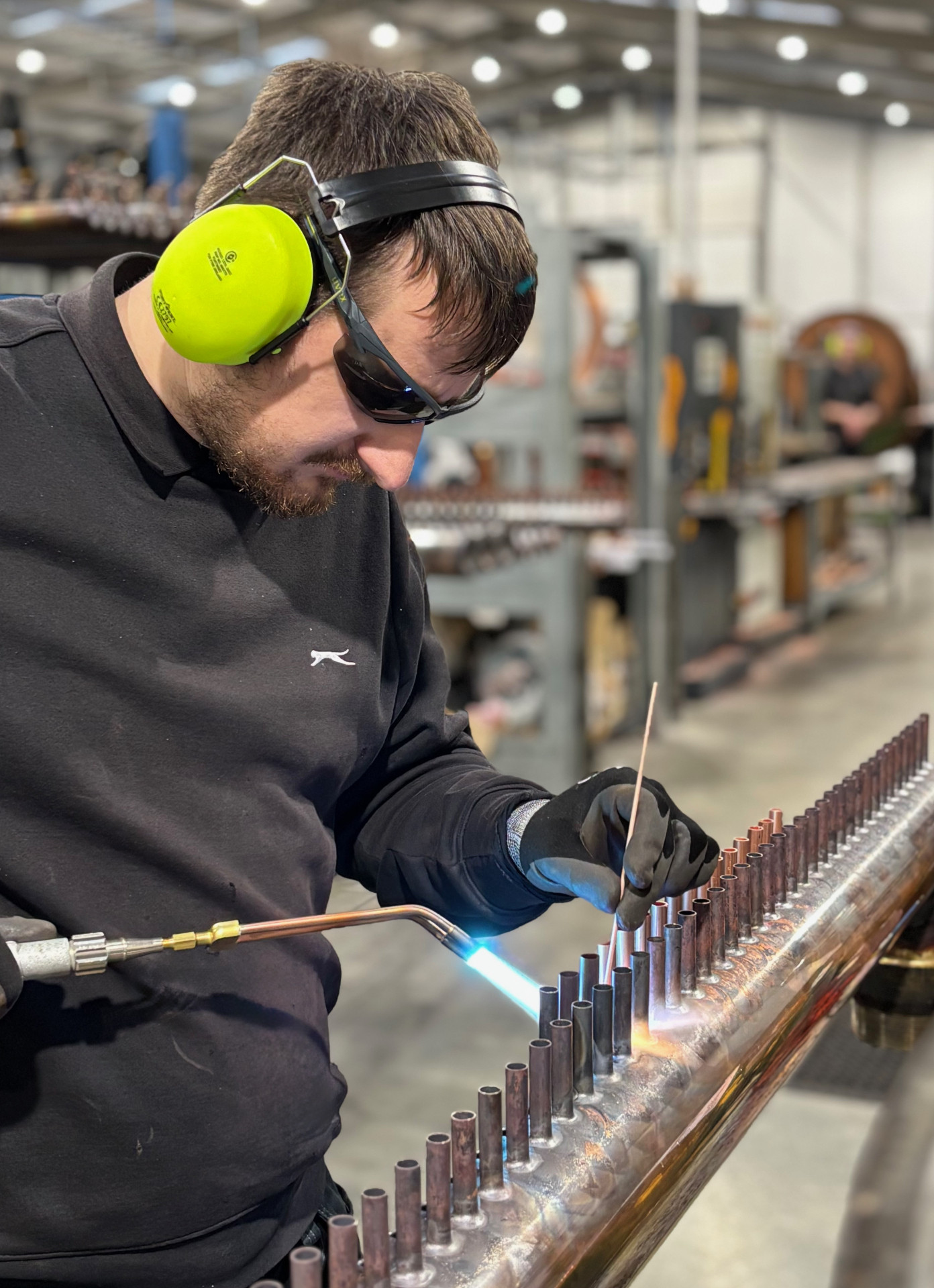 Precision brazing process on copper header assembly