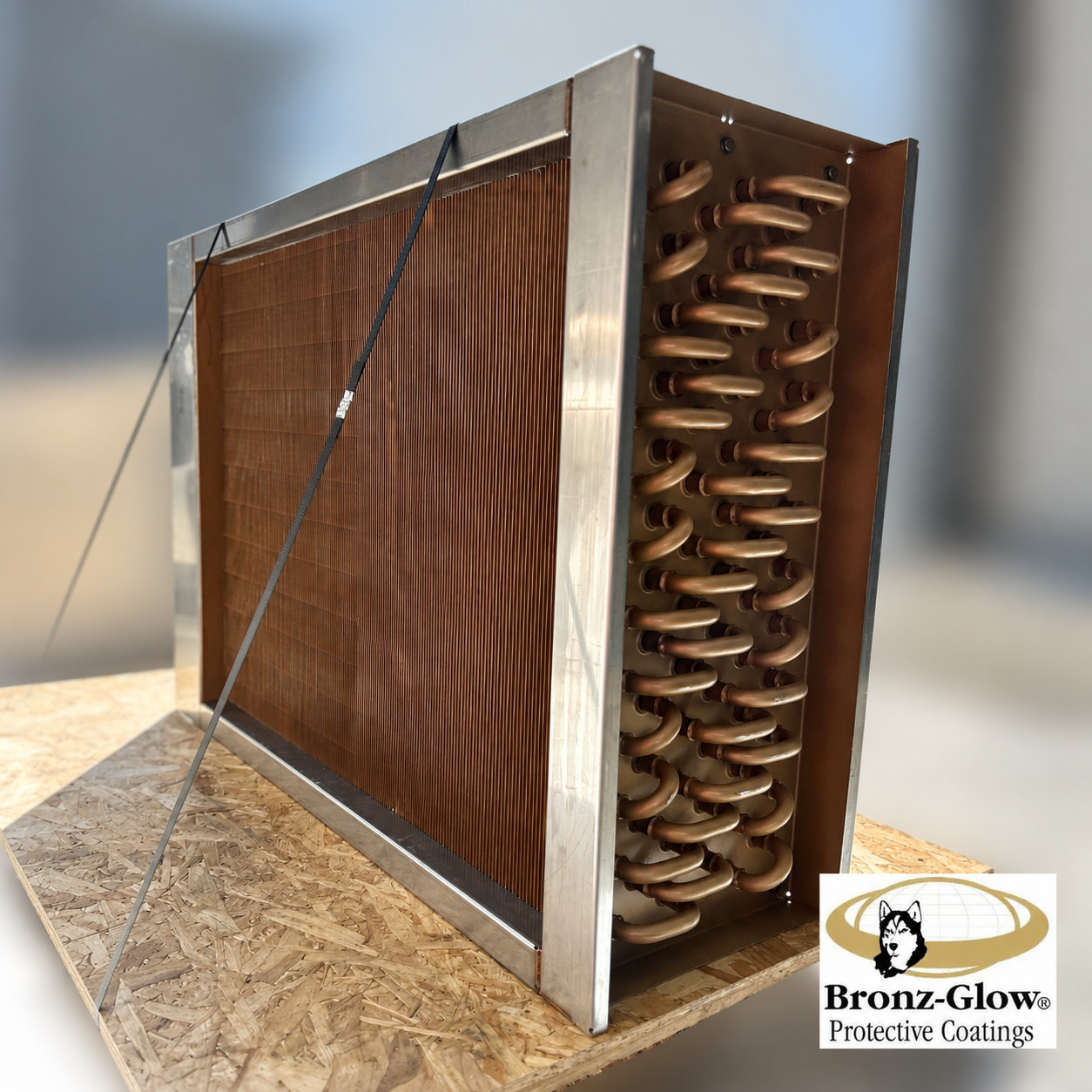 Bronz-Glow coated copper coil with stainless steel casing for coastal and chemical applications