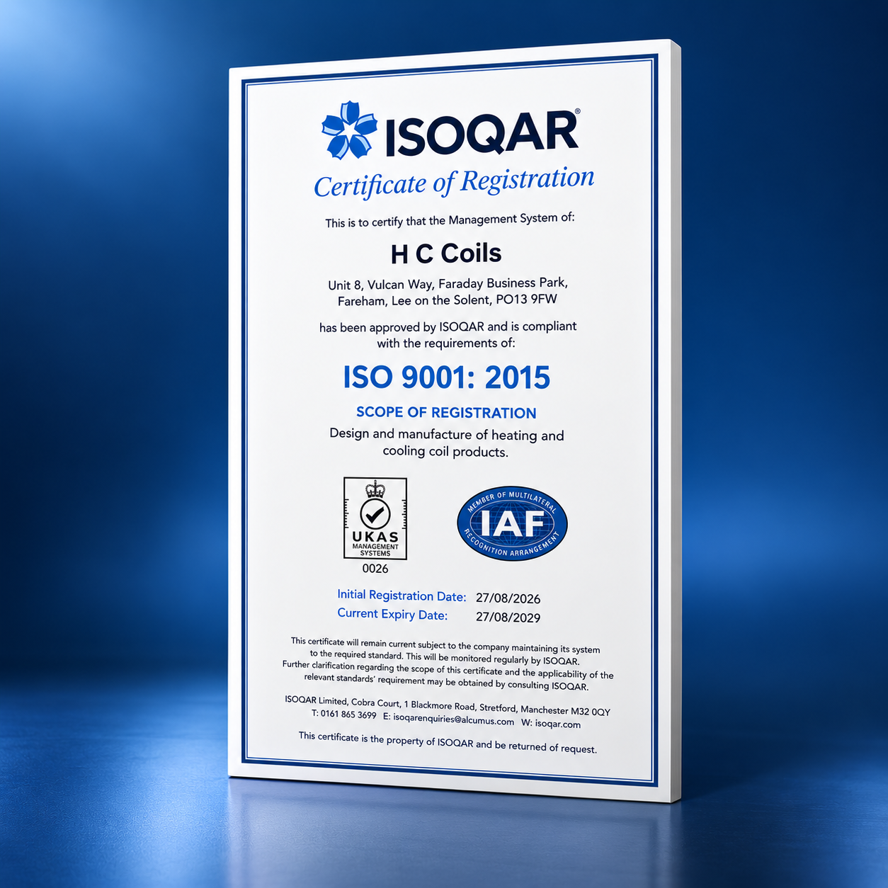 HC Coils Achieves ISO 9001 Certification
