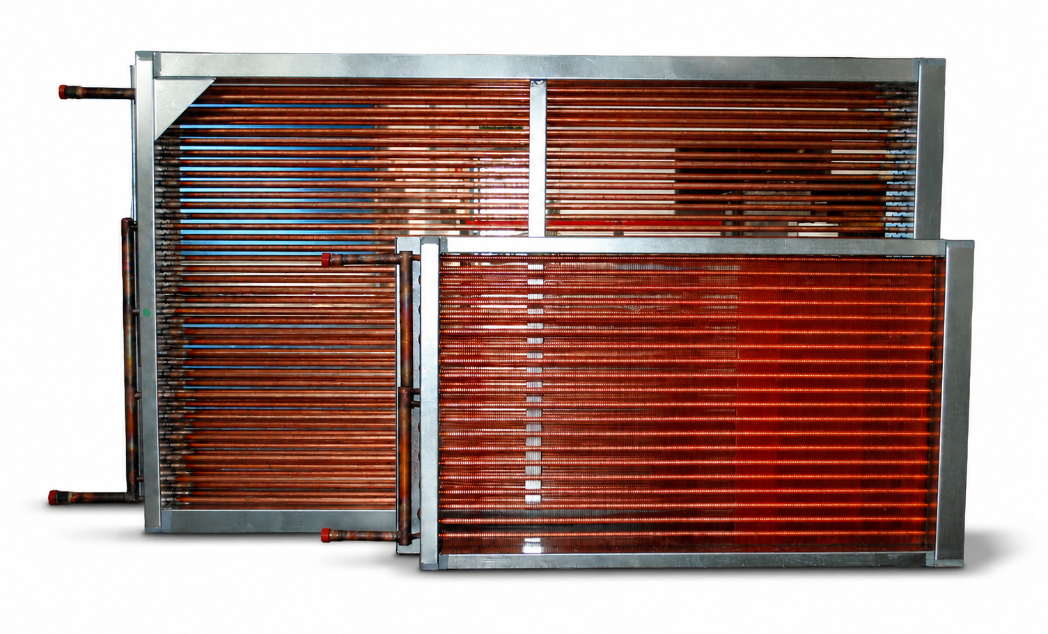 Matched run around coil pair with copper tubes and aluminium fins
