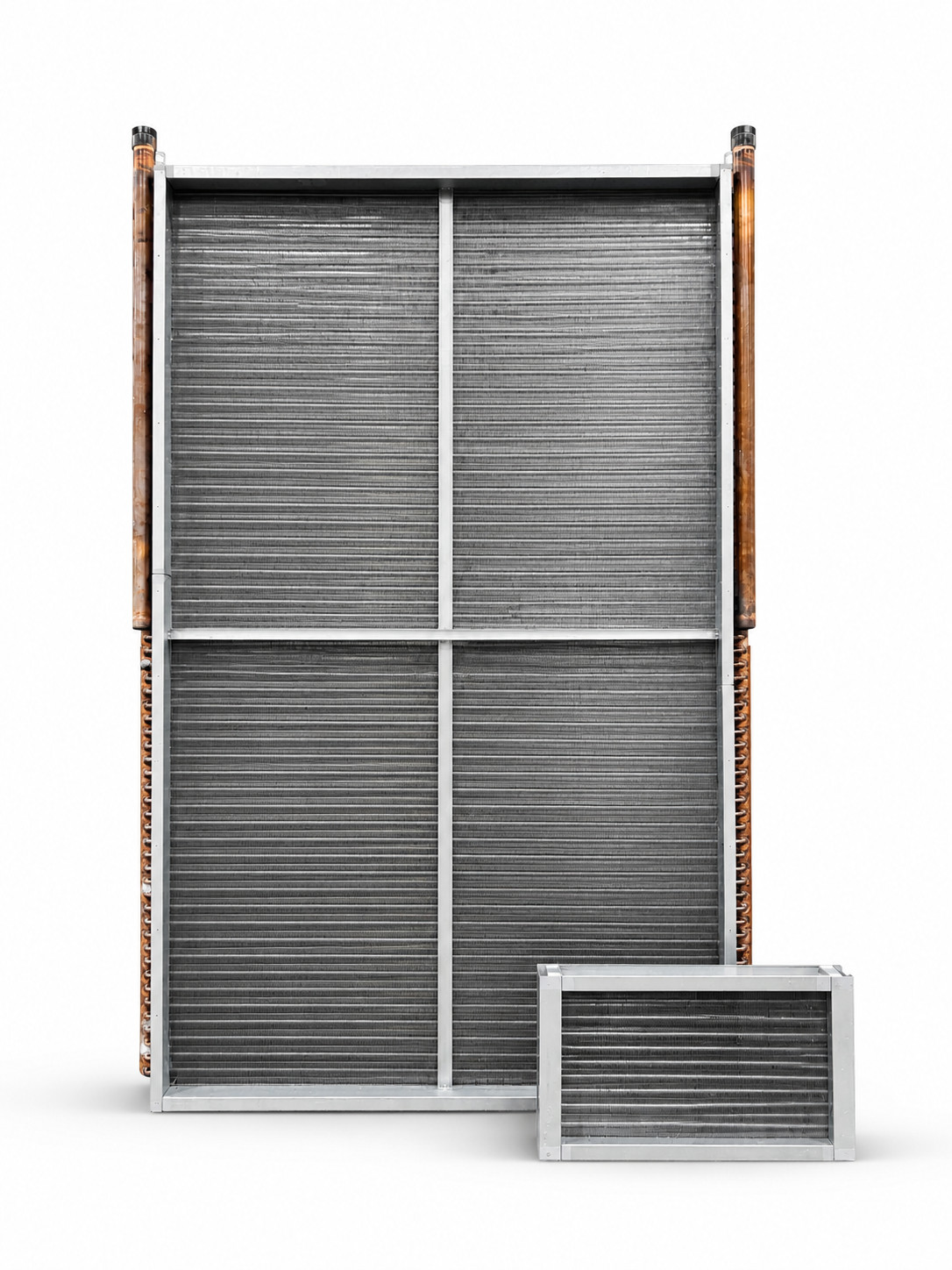 Bespoke HC Coils steam heating coil with copper tubes, aluminium fins and galvanised steel casing